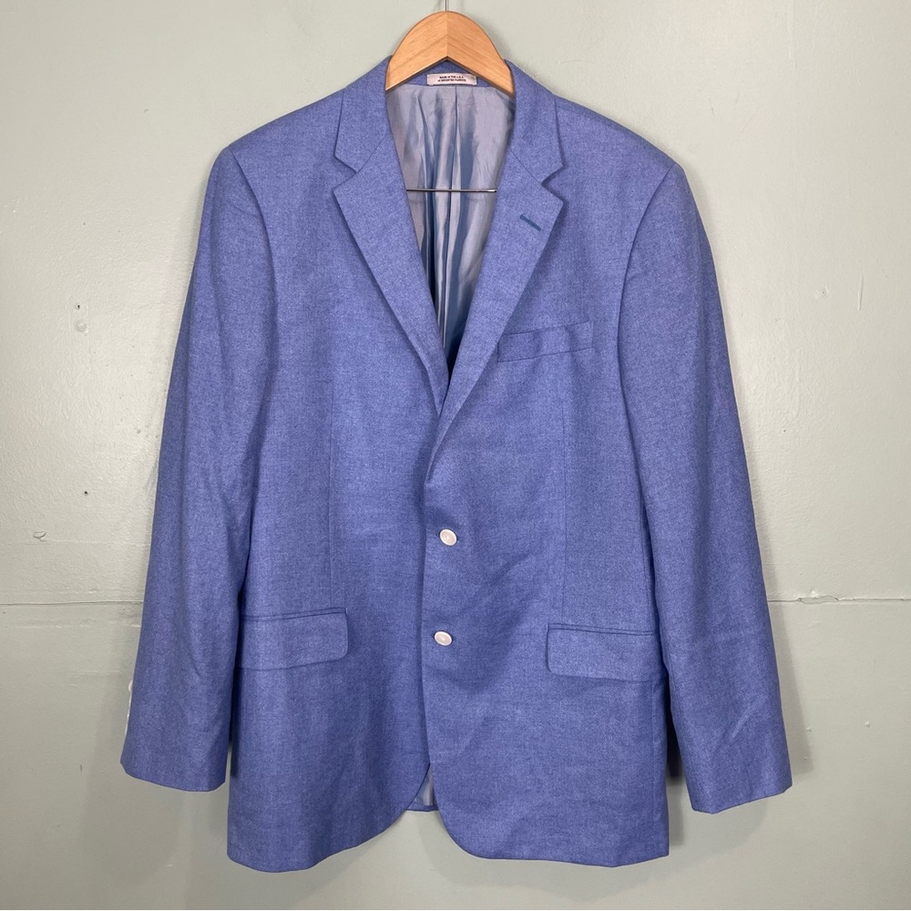 Hickey Freeman Silk Cashmere Blend Blazer Sports Jacket Men 44 Long Light Blue